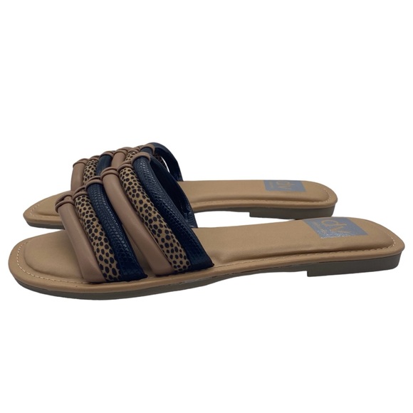 Dolce Vita Slide Sandals Junyper Black Brown Vegan Leather Casual Womens NEW - Picture 9 of 9